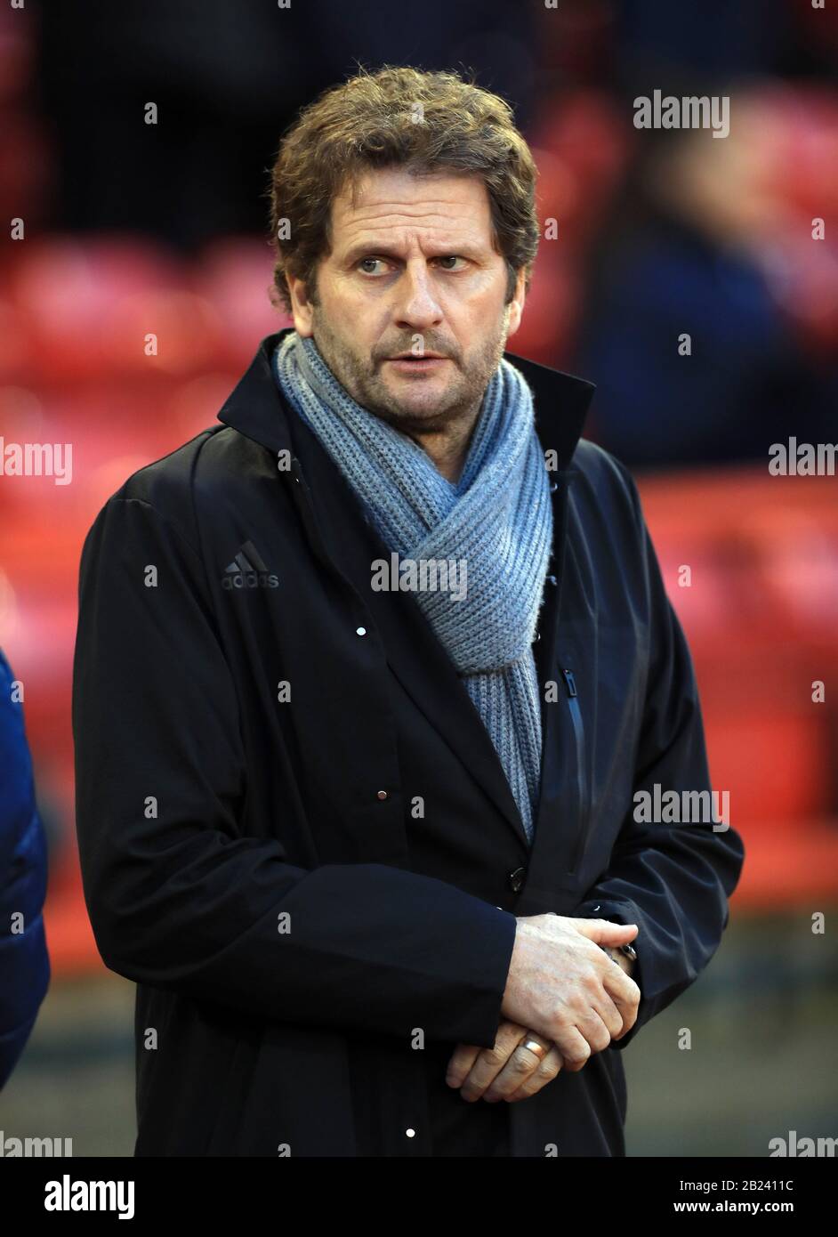 Arsenals Joe Montemurro vor dem Finale des FA Women's Continental Tyres League Cup am City Ground in Nottingham. Stockfoto