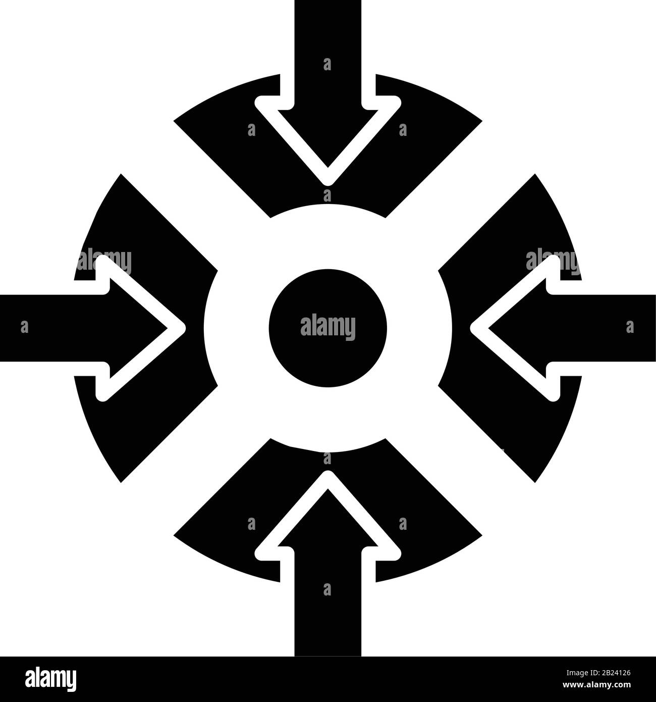 Finales schwarzes Zielsymbol, Konzeptabbildung, Vektor-Flachsymbol, Glyph-Zeichen. Stock Vektor