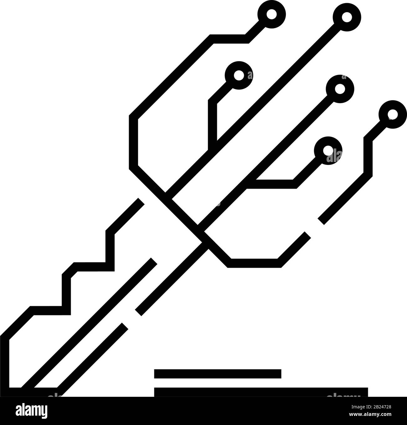 Passwortschlüssel-Symbol, Konzeptzeichen, Konturvektorabbildung, lineares Symbol. Stock Vektor