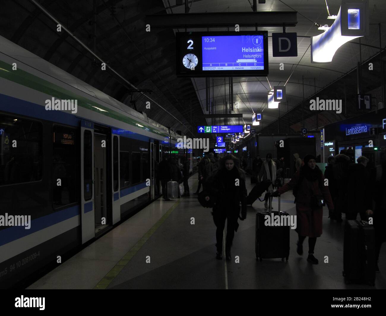 Bahnhof Helsinki Airport, Finnland Stockfoto