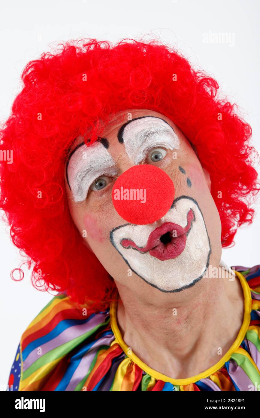 Clown pfeift ein Lied, Deutschland Stockfoto