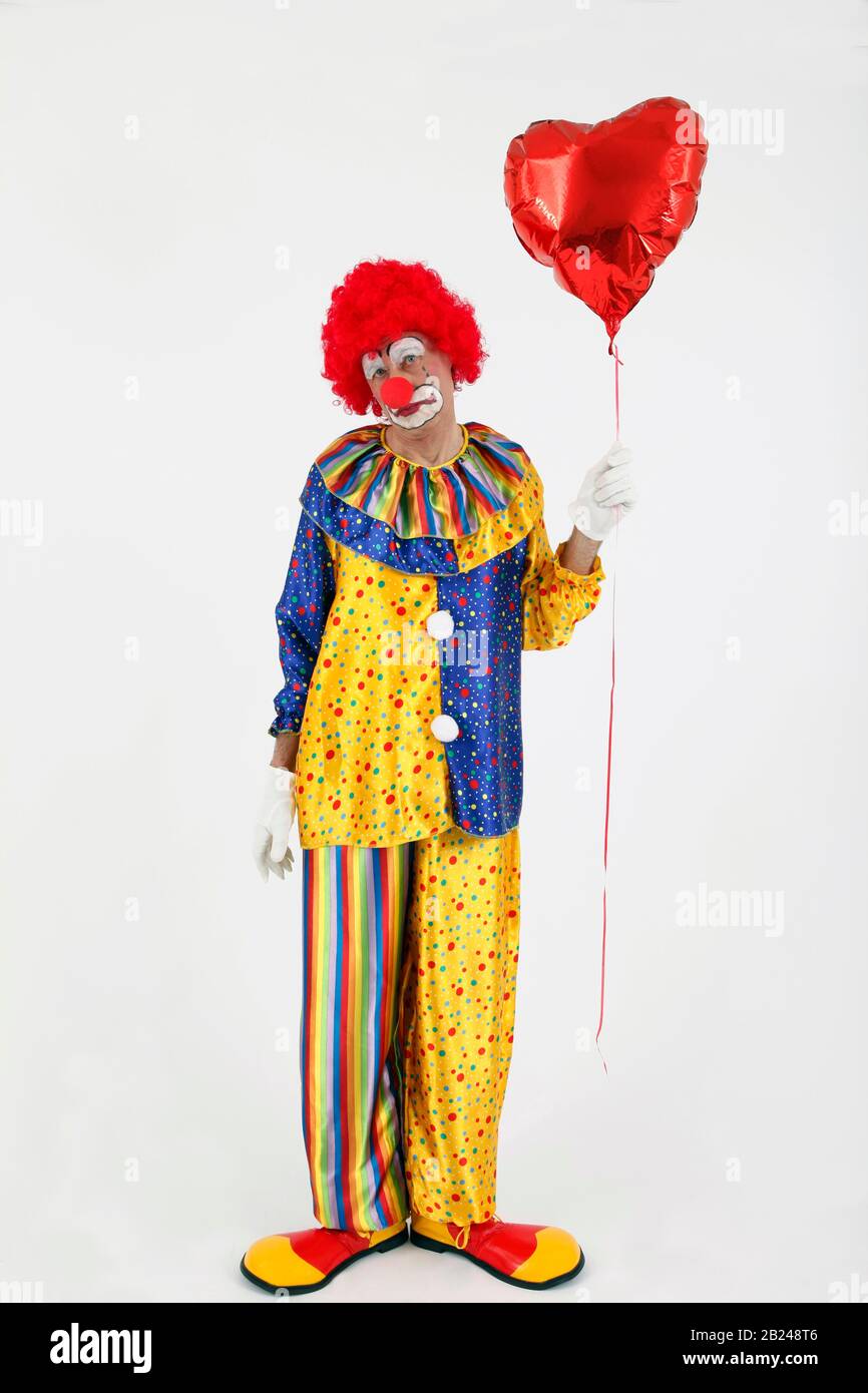 Clown mit Herz traurig, Deutschland Stockfoto