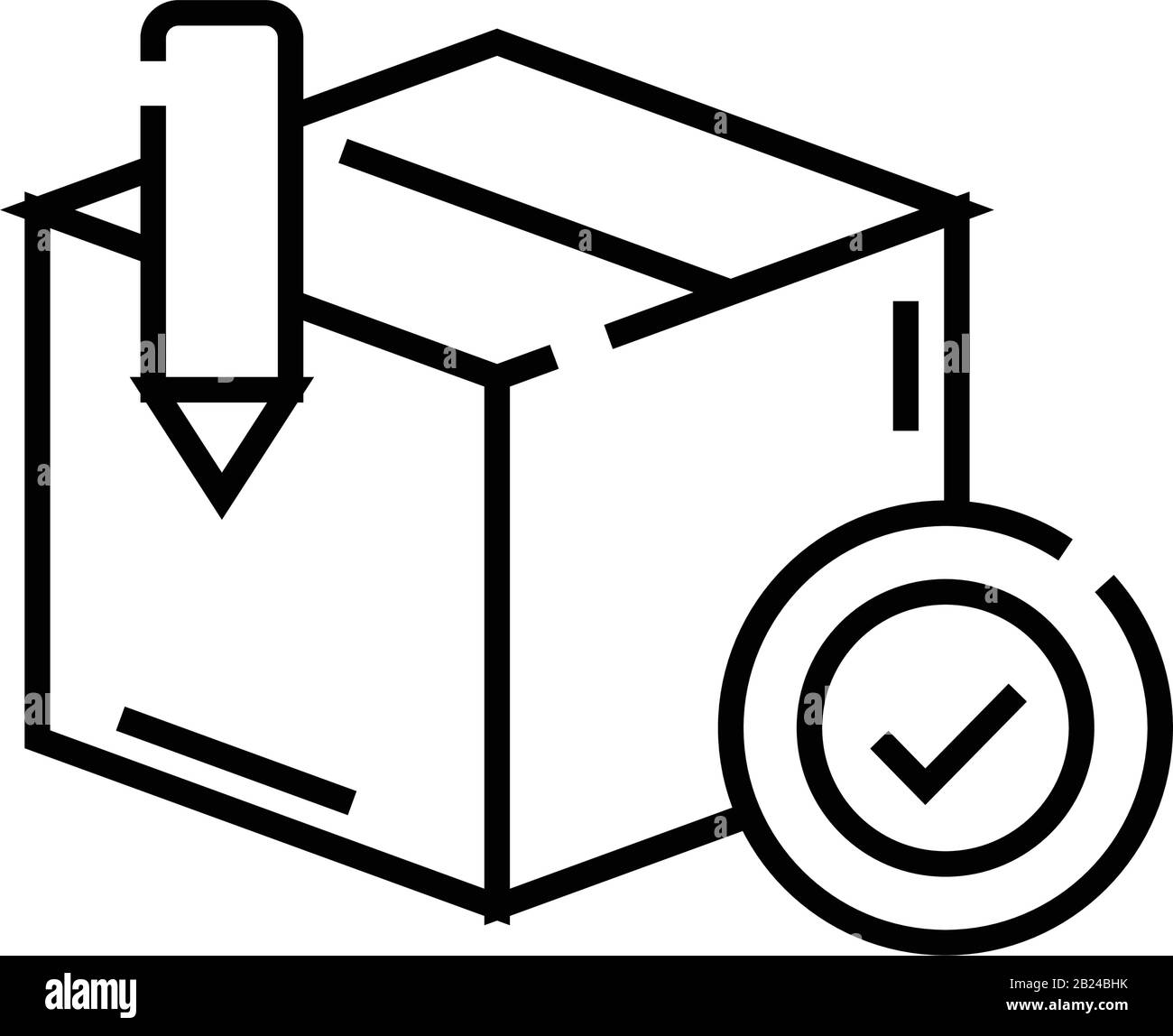 Symbol für empfangende Produktlinie, Konzeptschild, Vektorgrafiken, lineares Symbol. Stock Vektor