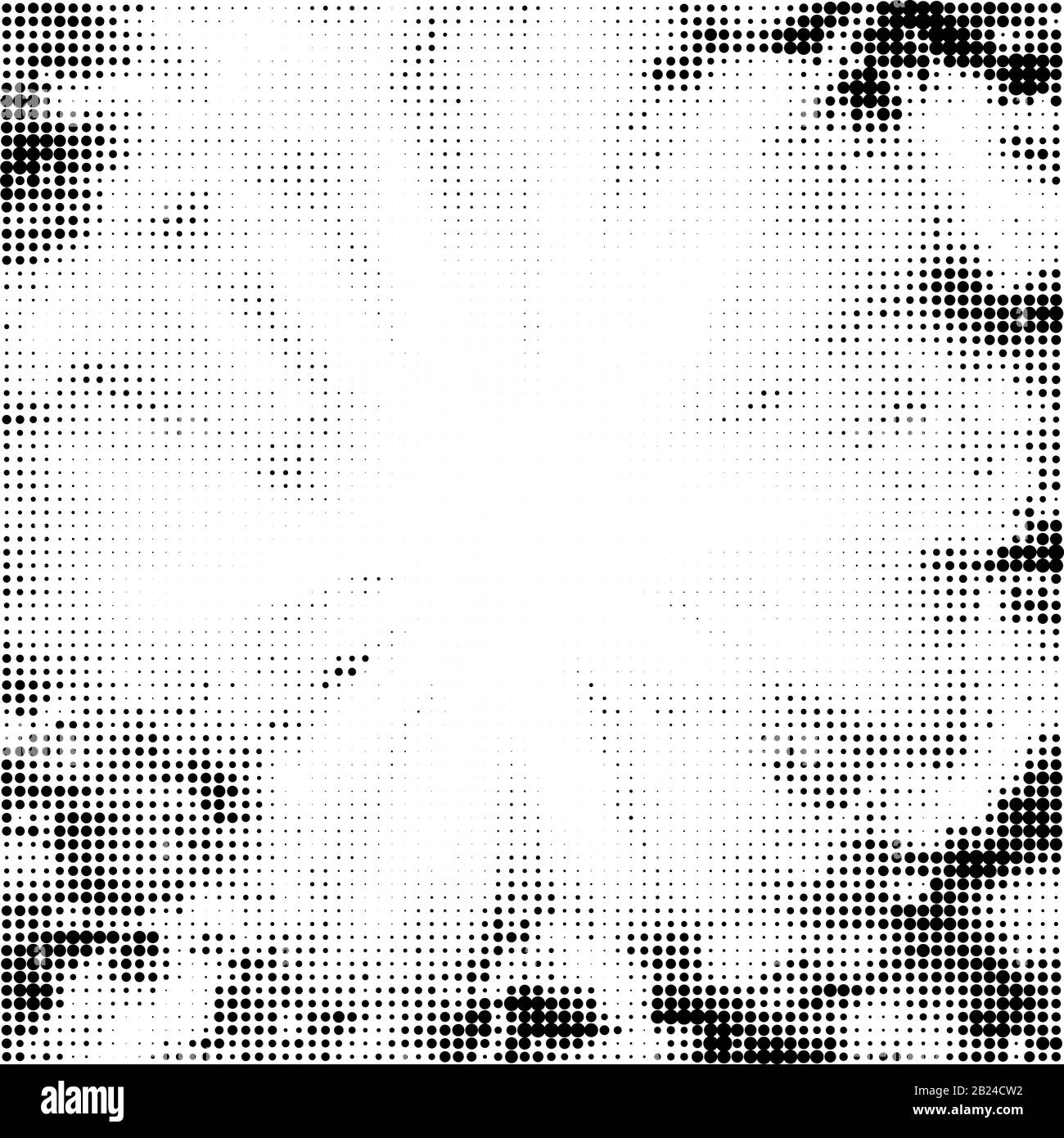 Halbtonmuster. Satz Punkte. Gepunktete Textur auf weißem Hintergrund. Vorlage Für Überlagerungsgrund. Verblassen Von Monochromen Punkten. Stockfoto