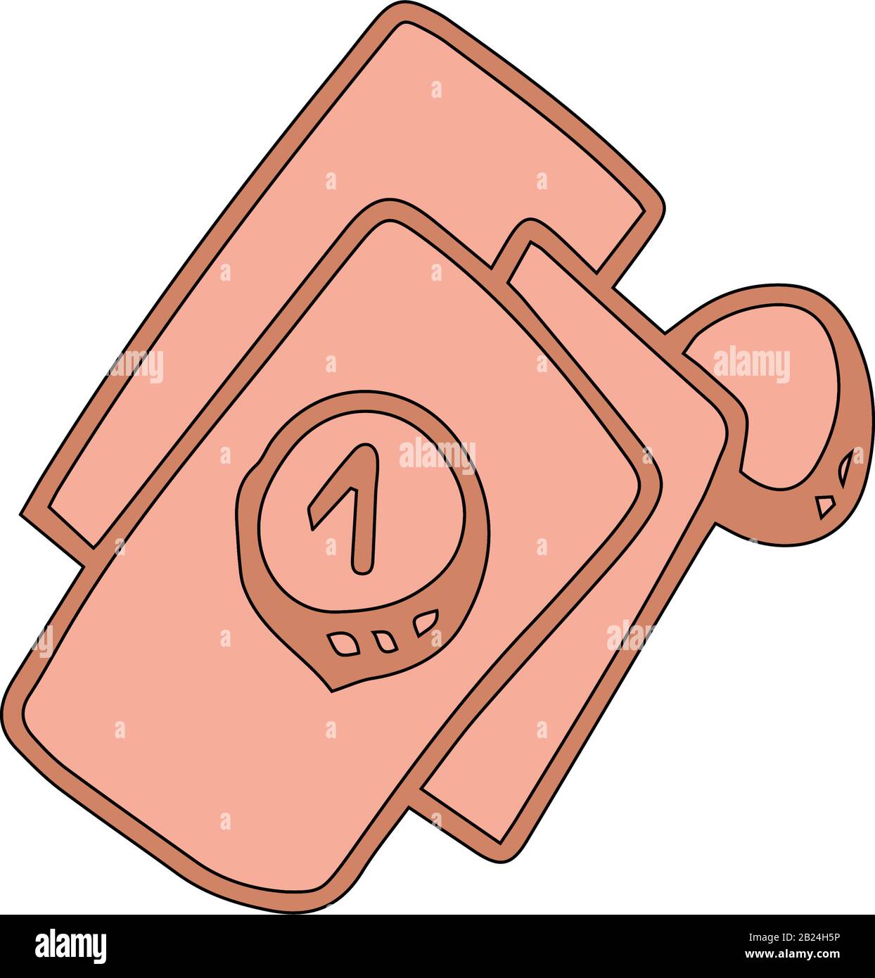 Ein Stapel Papier- und Münzgeld im Cartoon-Stil isoliert auf weißem Hintergrund. Symbol "Vorzeichen". Vektor einfache Abbildung. Kann als Symbol oder Symbol verwendet werden. Decora Stock Vektor