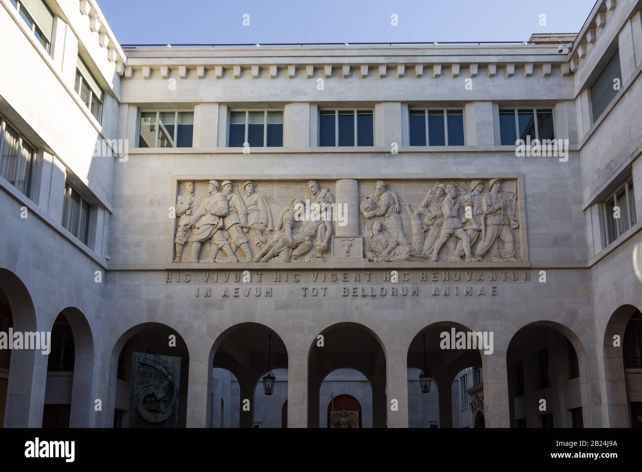 Padova, ITALIEN - 28. Dezember 2016 - Hochentlastung im neuen Innenhof des Palazzo del Bo, es ist der historische Sitz der Universität von Padova Sinc Stockfoto