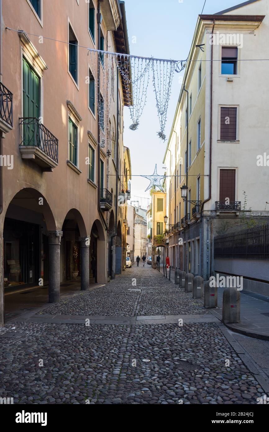 Padova, ITALIEN - 28. Dezember 2016 - Straßen des Alten jüdischen Ghetto-Viertels in Padova Stockfoto