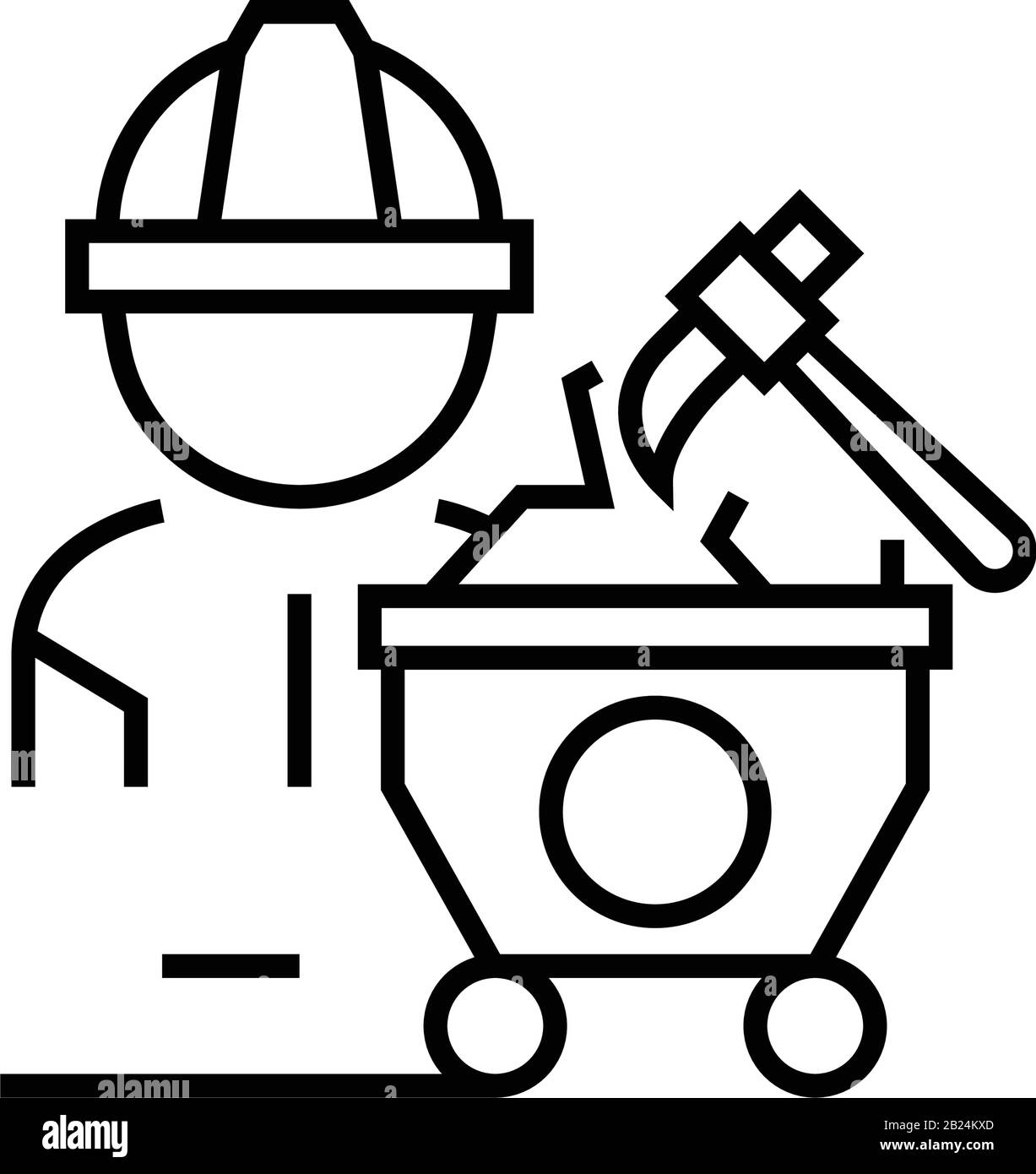 Symbol für physische Arbeitslinien, Konzeptzeichen, Konturvektorabbildung, lineares Symbol. Stock Vektor