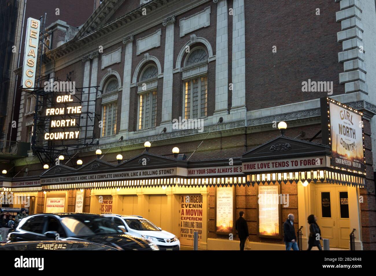 Belasco Theatre Marquee Featuring 'Girl from the North Country', NYC Stockfoto
