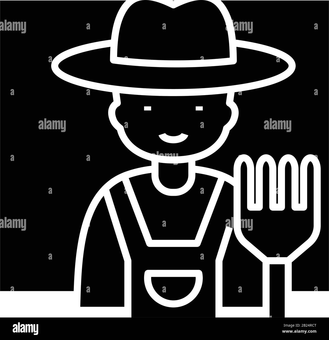 Garten-Master-Symbol schwarz, Konzeptabbildung, Vektor-Flachsymbol, Glyph-Zeichen. Stock Vektor