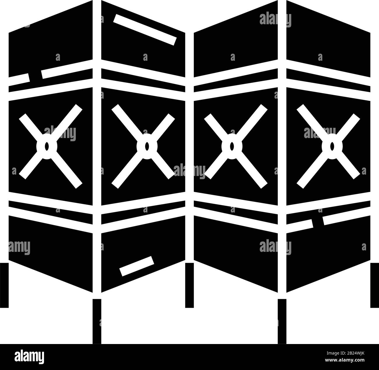 Symbol für Kühlschrank-Schwarz, Konzeptabbildung, Symbol für Vektor-Ebene, Glyph-Zeichen. Stock Vektor