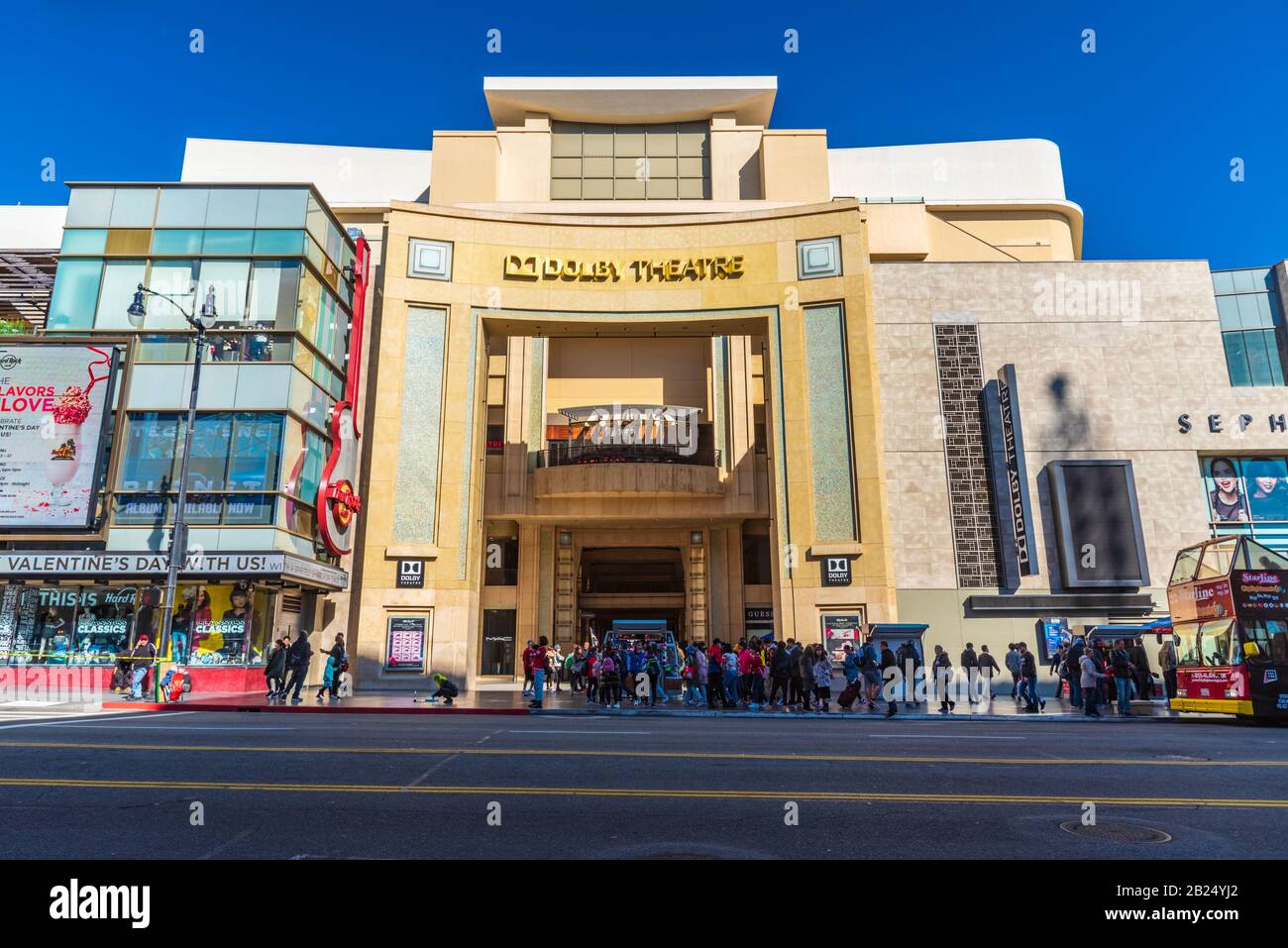 Los Angeles, Kalifornien - 8. Februar 2019: Der Haupteingang des Dolby Theatre, das für die Academy Awards berühmt ist Stockfoto