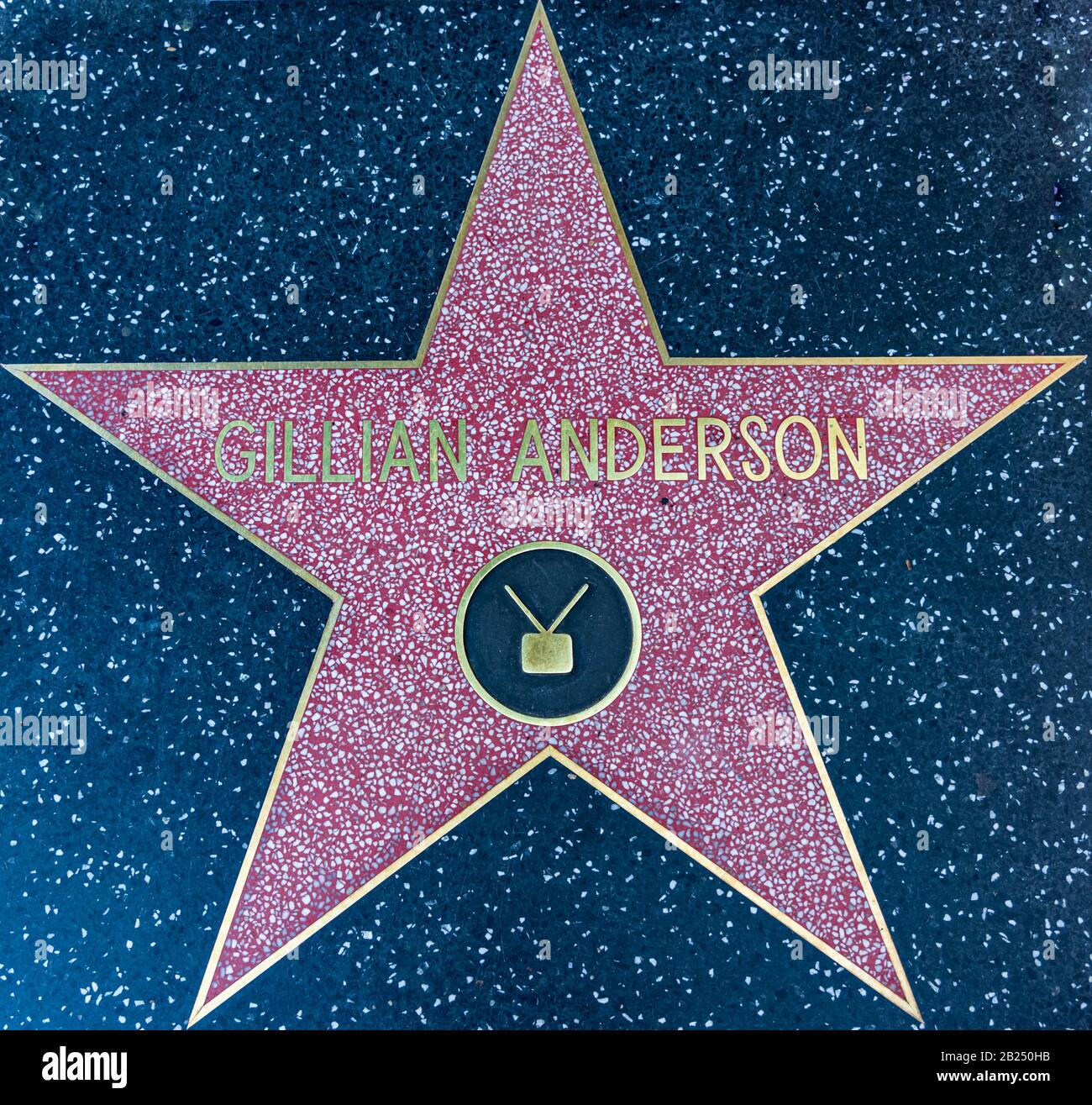 Los Angeles, Kalifornien - 8. Februar 2019: Der Star von Gillian Anderson im Walk of Fame Sidewalk in Hollywood. Stockfoto