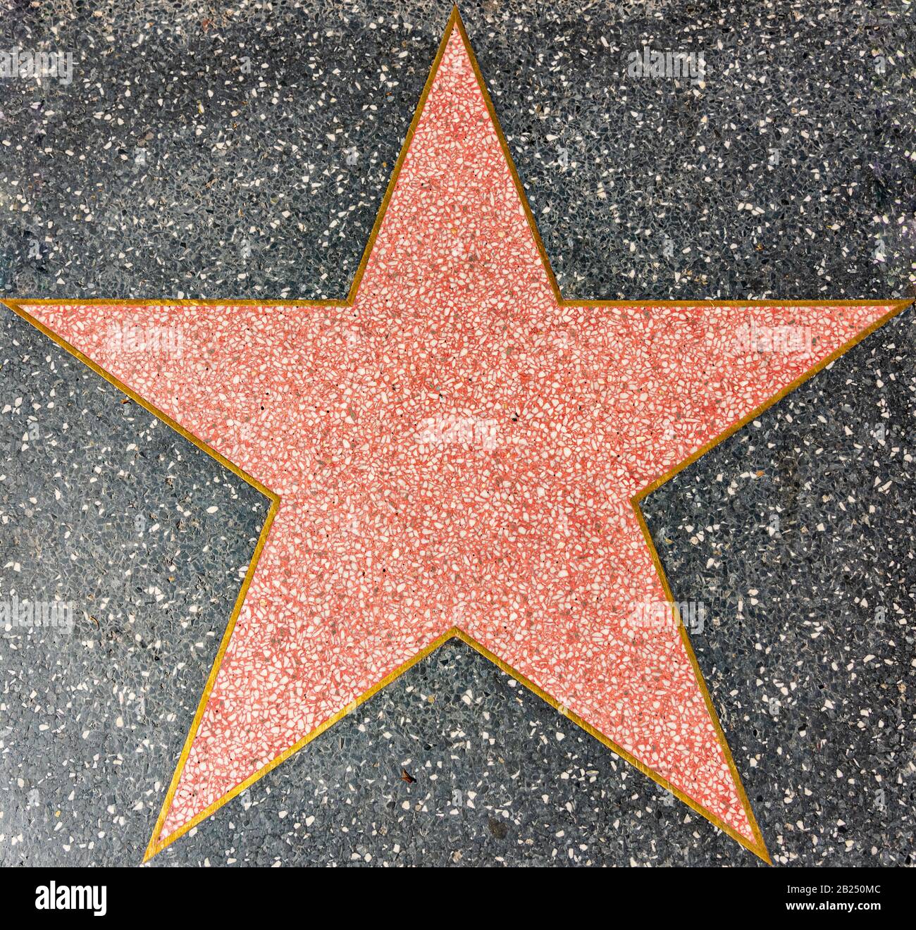 Los Angeles, Kalifornien - 8. Februar 2019: Ein leerer Stern auf dem Walk of Fame Bürgersteig in Hollywood. Stockfoto