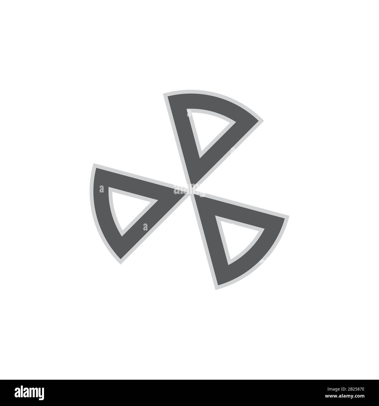 Triangle einfaches Logo mit geometrischem Linienkreis Stock Vektor