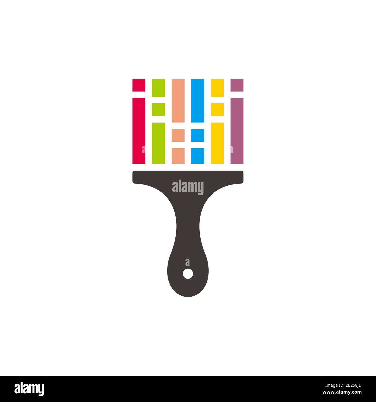 Bunte Farbbürste Symbol Aquarelle Liniendesign Logo Vektor Stock Vektor