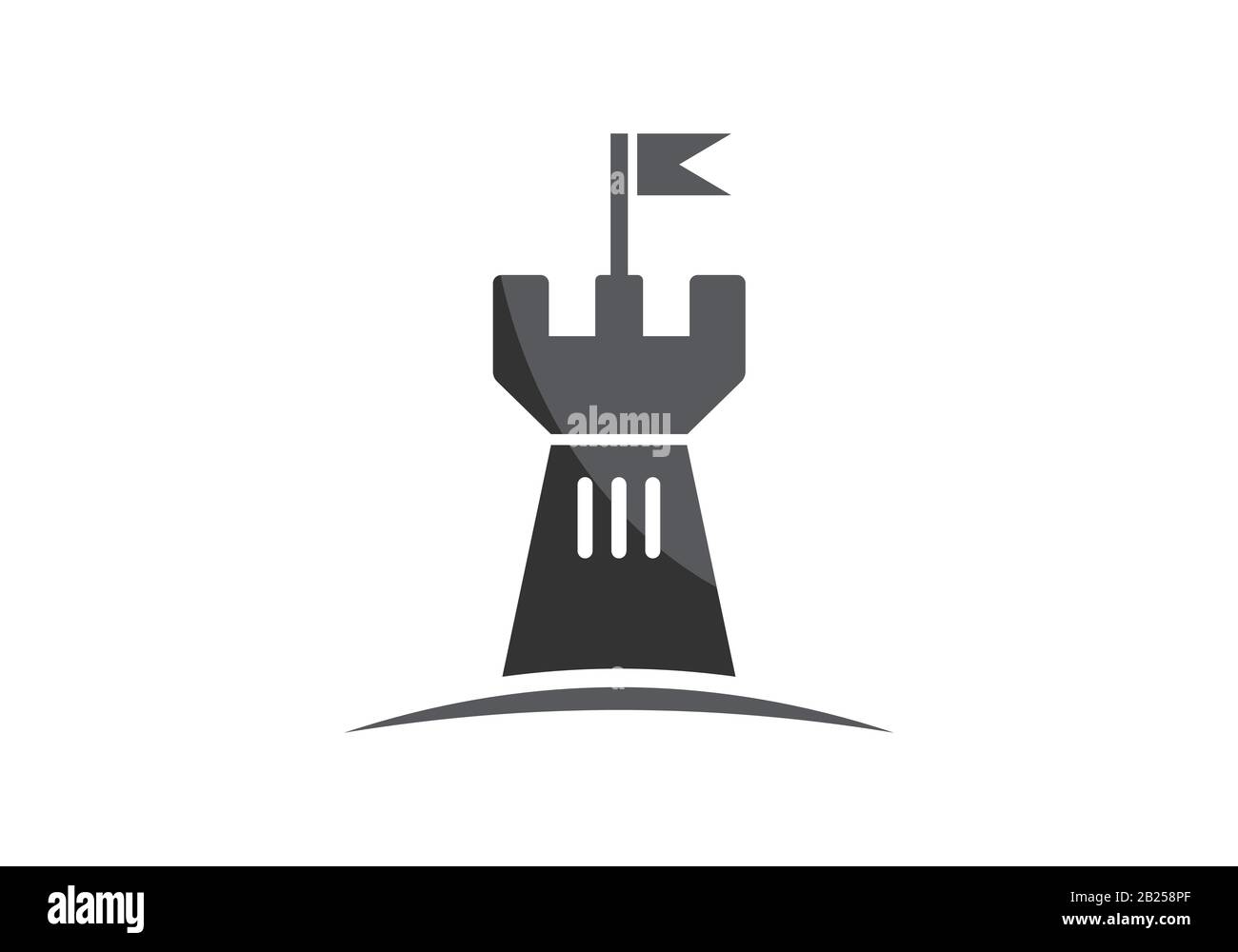 Designvorlage für Vektorgrafiken mit Schloss-Logo Stock Vektor