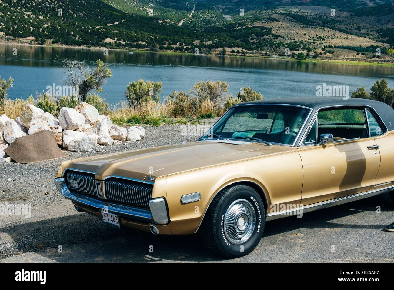 Nevada, USA - September 2019 Cougar Quecksilber alter Retro-Wagen Stockfoto