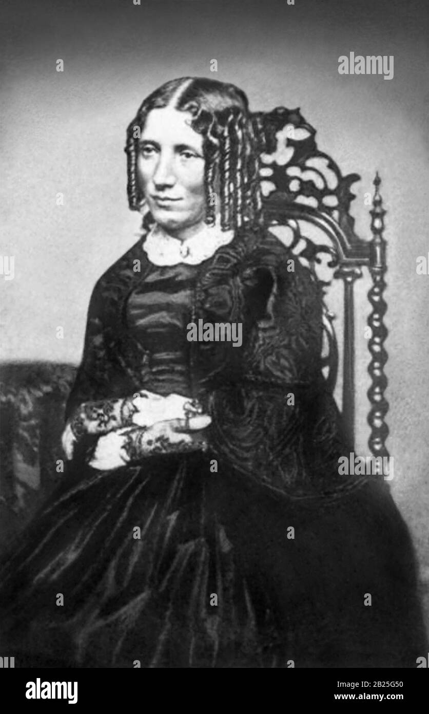 Harriet Beecher Stowe (1811-1896), Autor von Onkel Toms Hütte. Stockfoto