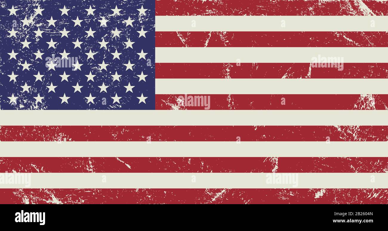 Grunge USA-Flagge. Originalproportionen. Stock Vektor