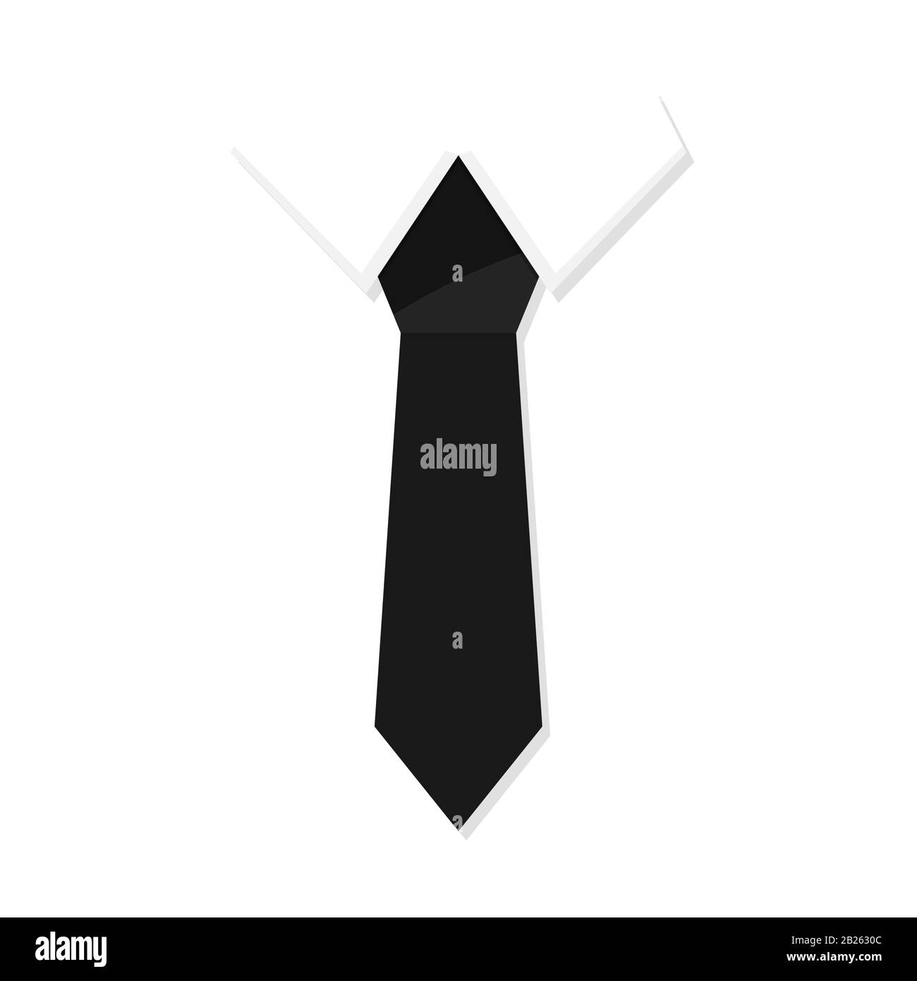 Business Dress Code und selbstbewusst, Krawatten auf weißem Hintergrund, Vektor-Kragen-Ausschnitt, Illustration Krawatte Kleidung mit Kragen Stock Vektor