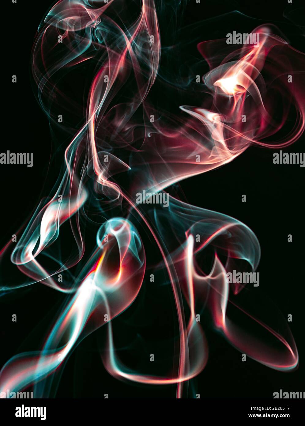 Bunte Rauchformen, dynamisches abstraktes Designbild Stockfoto