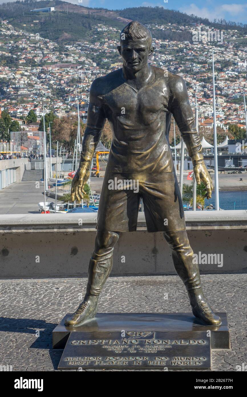 Portugal Madeira Funchal Cristiano Ronaldo Statue Stockfotografie Alamy