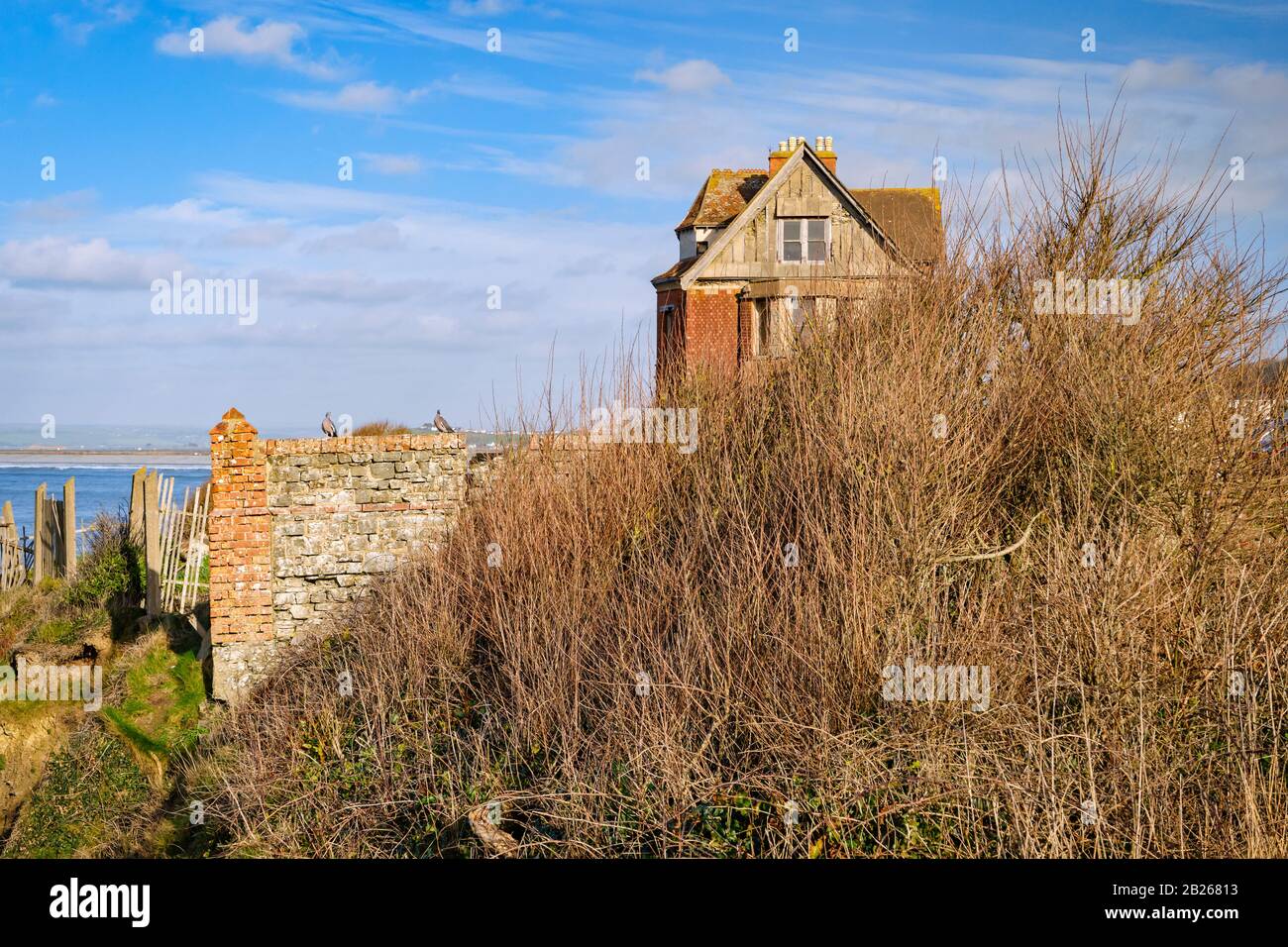 Seafield House, Spukhaus, Westward Ho! Südwestliche Küstenstraße, Küstenleben, Lifestyle, Urlaubsziel, North Devon, Südwesten, Großbritannien Stockfoto