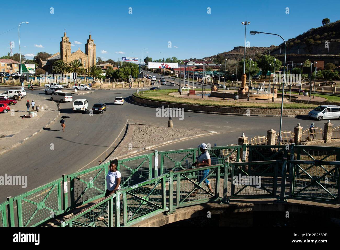 Große römische Kathedrale aus Sandstein, Maseru, Lesotho Stockfoto