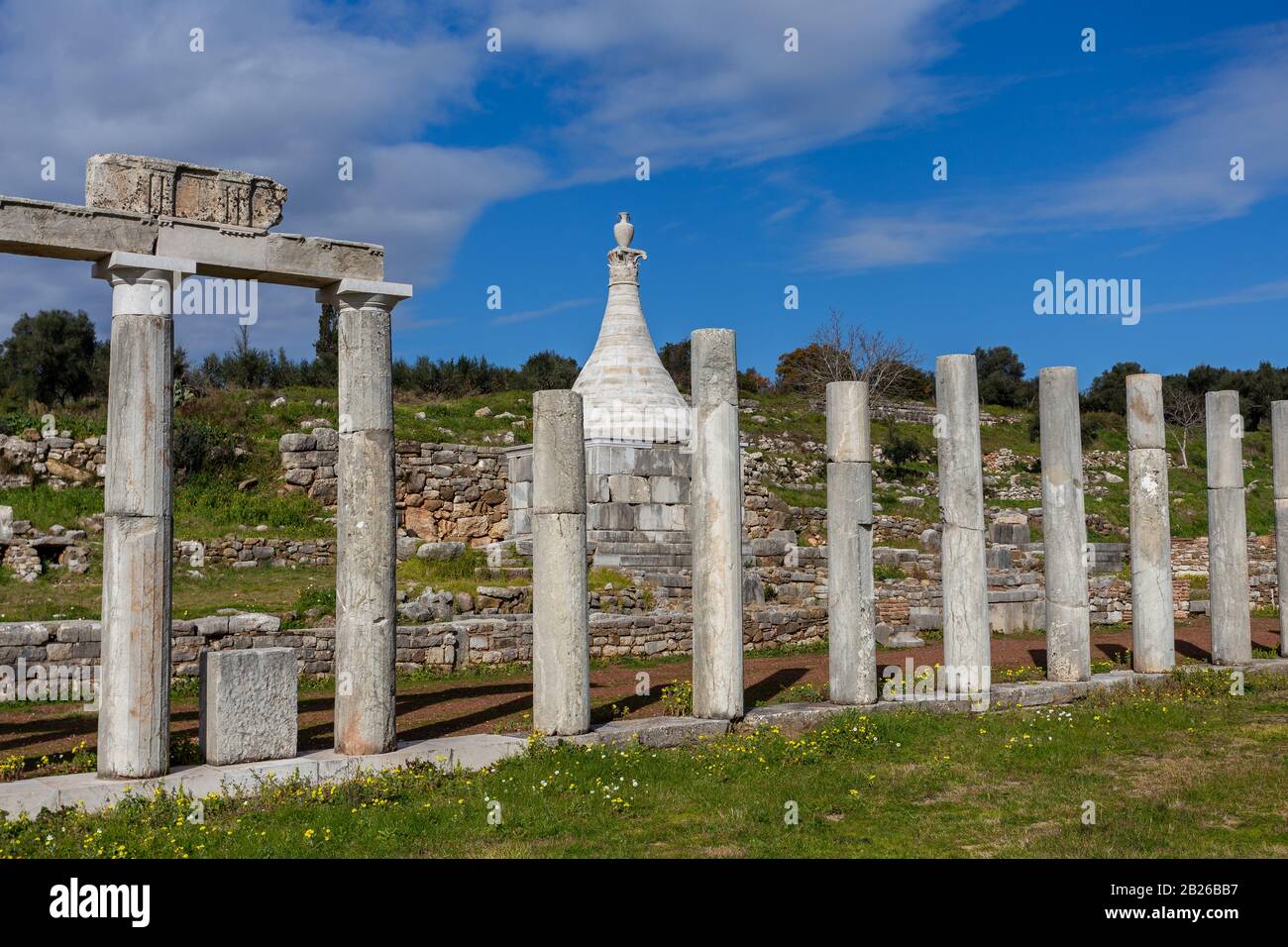 Säulen in Der Antiken Stadt Messina, Peloponnes, Januar 2020 Stockfoto