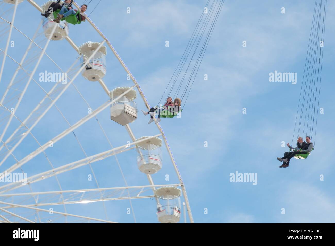 Fairground Rides, Centenary Square, Birmingham, England Stockfoto