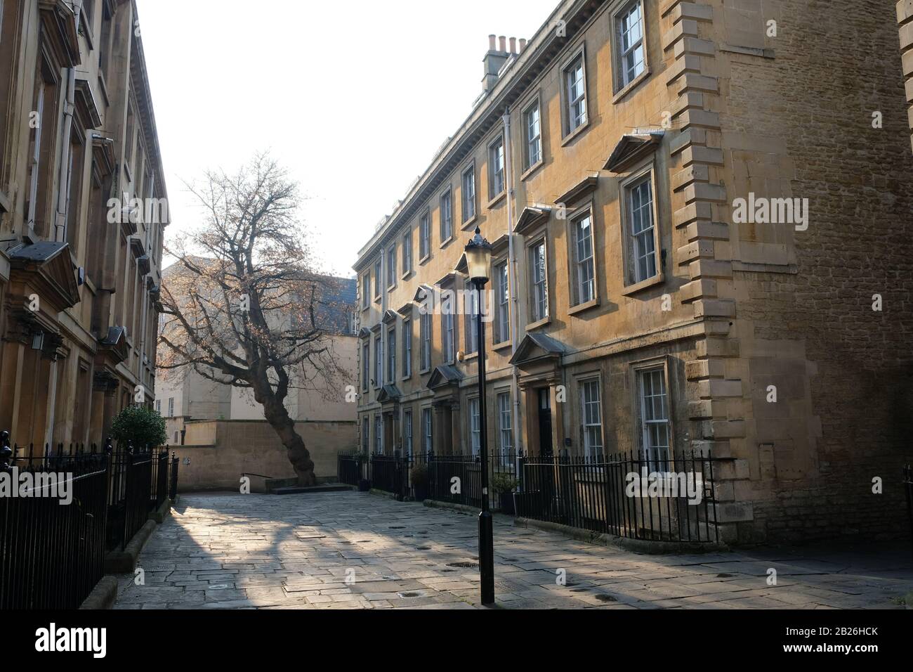 Dezember 2018: Historische georgianische Architektur in der Stadt Bath, England Stockfoto