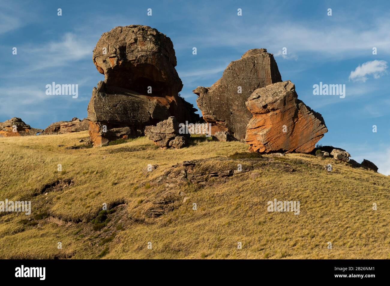 Felsformationen, Sehlabathebe National Park, Lesotho Stockfoto
