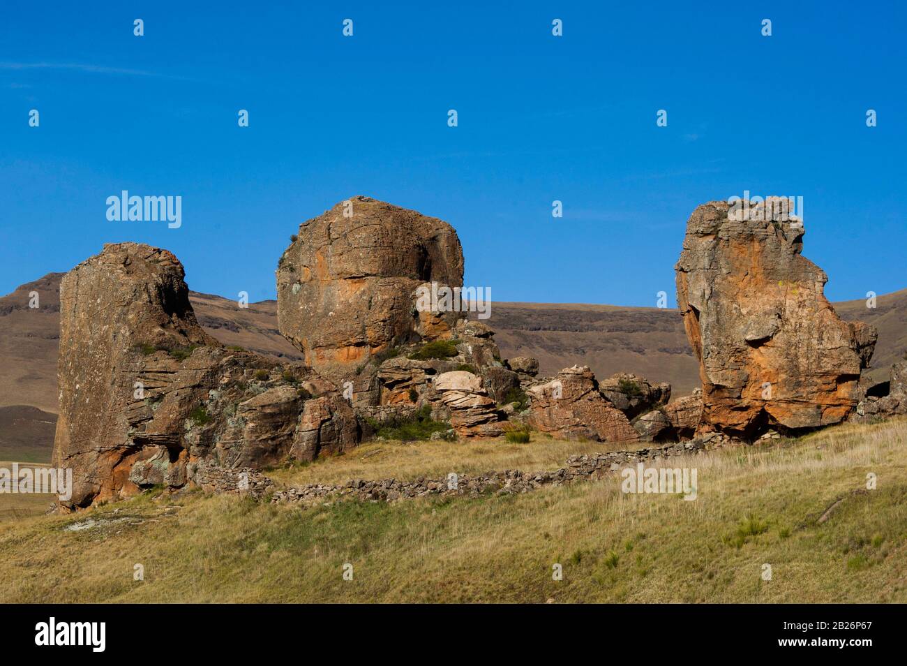 Rock Shelter, Sehlabathebe National Park, Lesotho Stockfoto