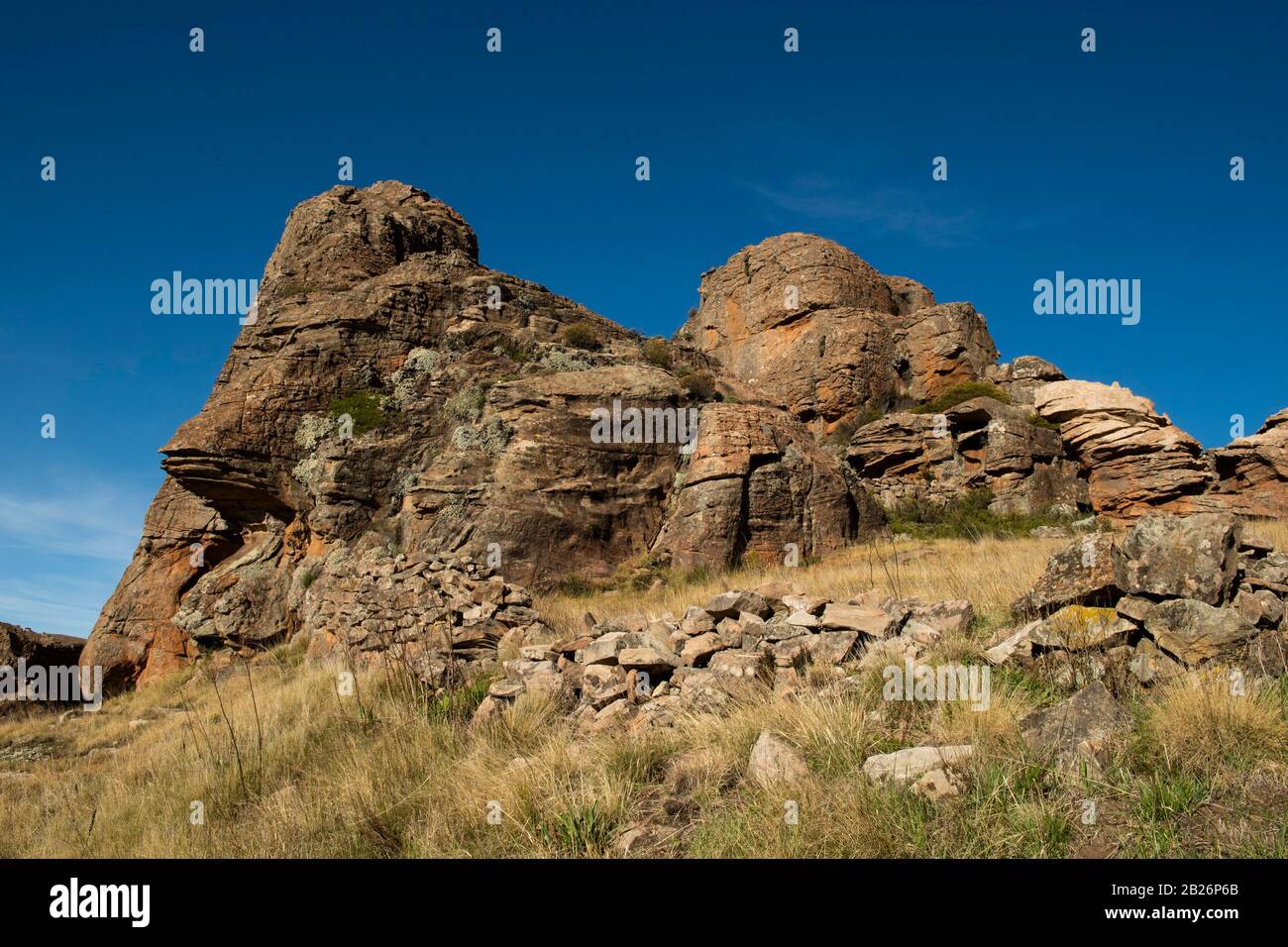 Rock Shelter, Sehlabathebe National Park, Lesotho Stockfoto