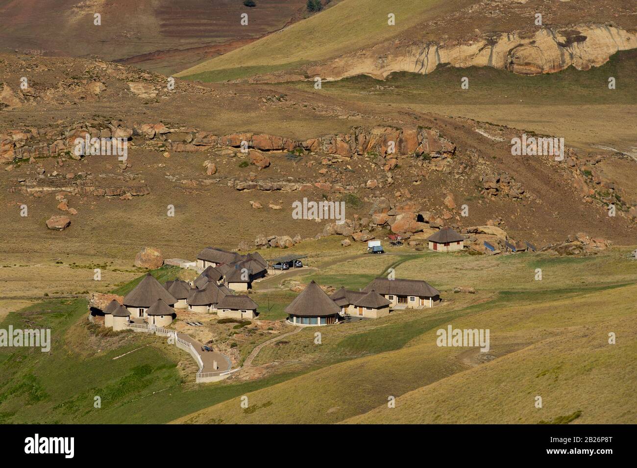 Lodge, Sehlabathebe National Park, Lesotho Stockfoto