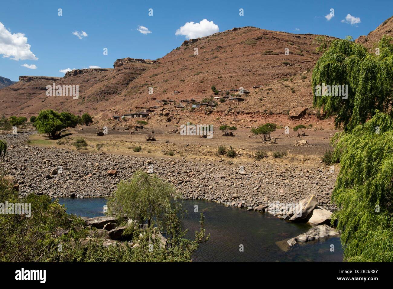 Tsatsane River, in der Nähe der Tsatsane Bushman Paintings, Lesotho Stockfoto