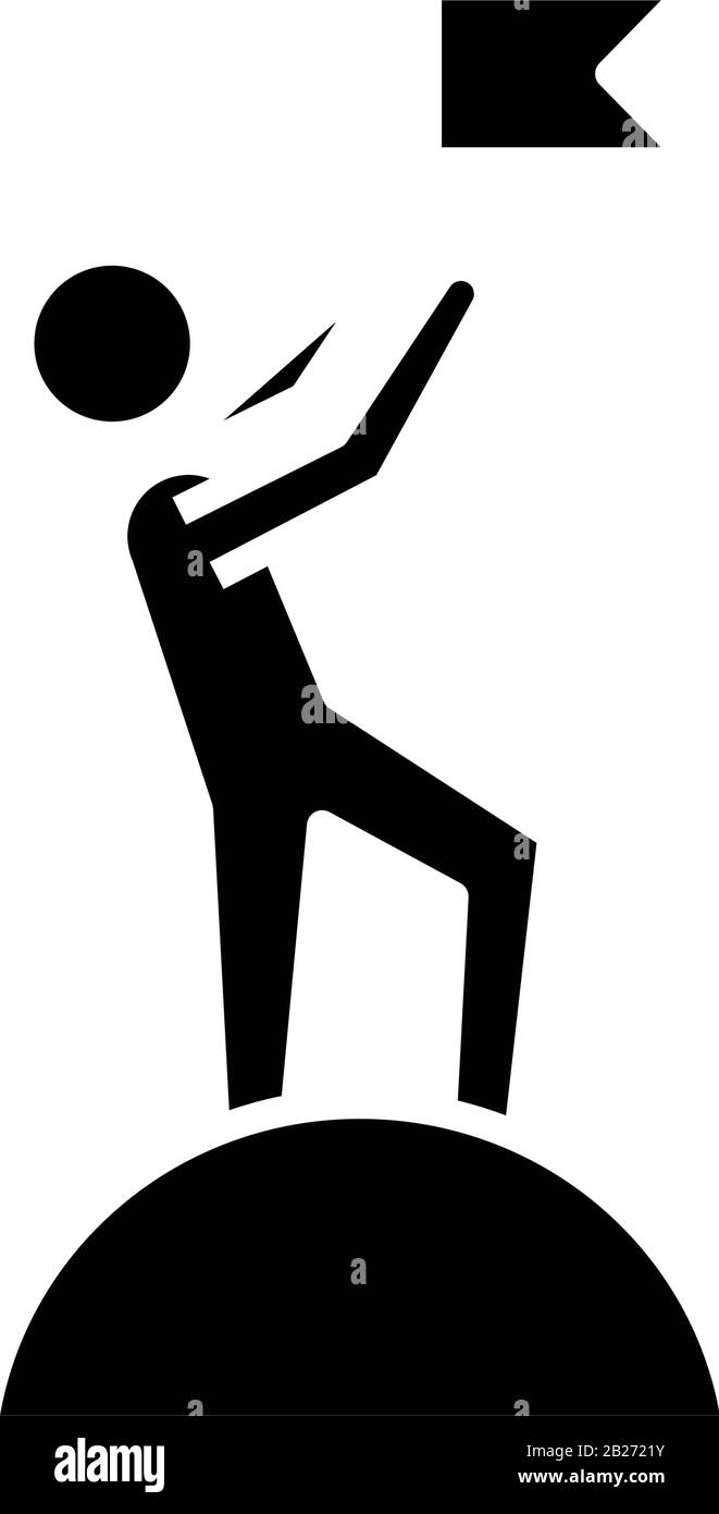 Glory Flag Black Icon, Concept Illustration, Vector Flat Symbol, Glyph Sign. Stock Vektor