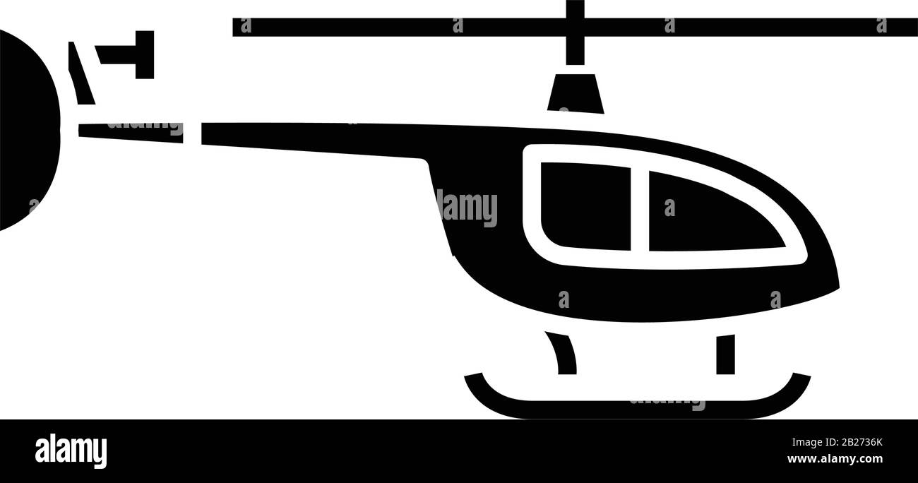 Schwarzes Hubschraubersymbol, Konzeptabbildung, Vektor-Flachsymbol, Glyph-Zeichen. Stock Vektor