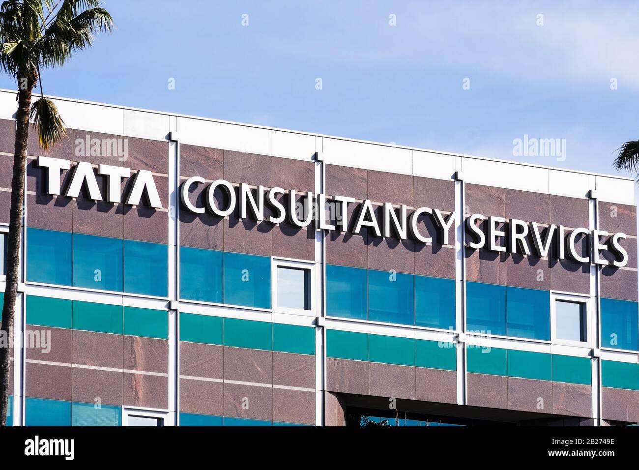 Februar 2020 Santa Clara/CA/USA - Tata Consultant Services ltd. (TCS) Niederlassungen im Silicon Valley; TCS ist ein multinationaler IT-Service in Indien Stockfoto