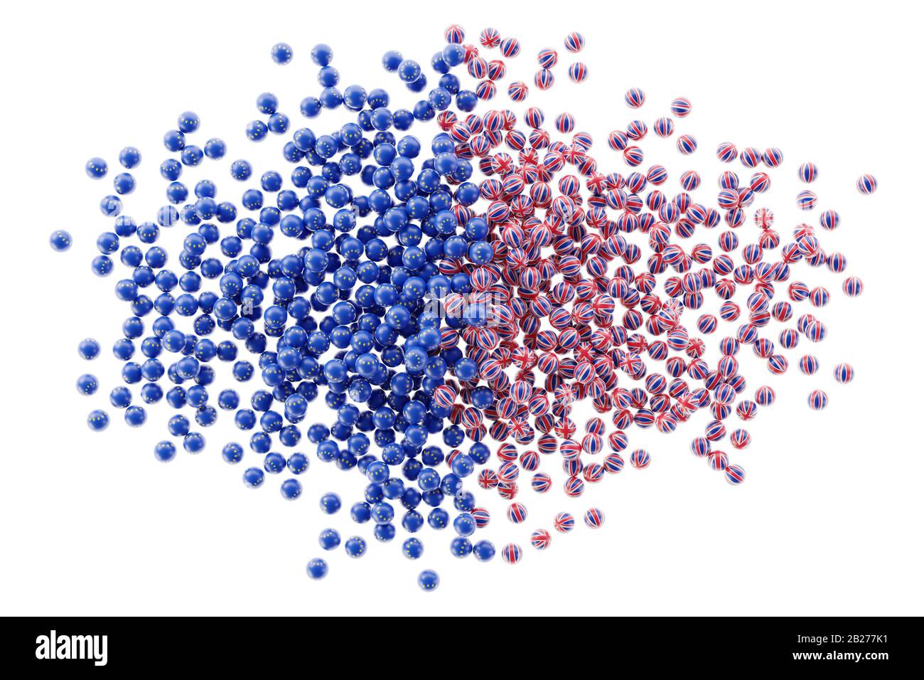 Politische Gegensatz zwischen Europa und Großbritannien, original 3D-Rendering, Brexit Konzept Stockfoto