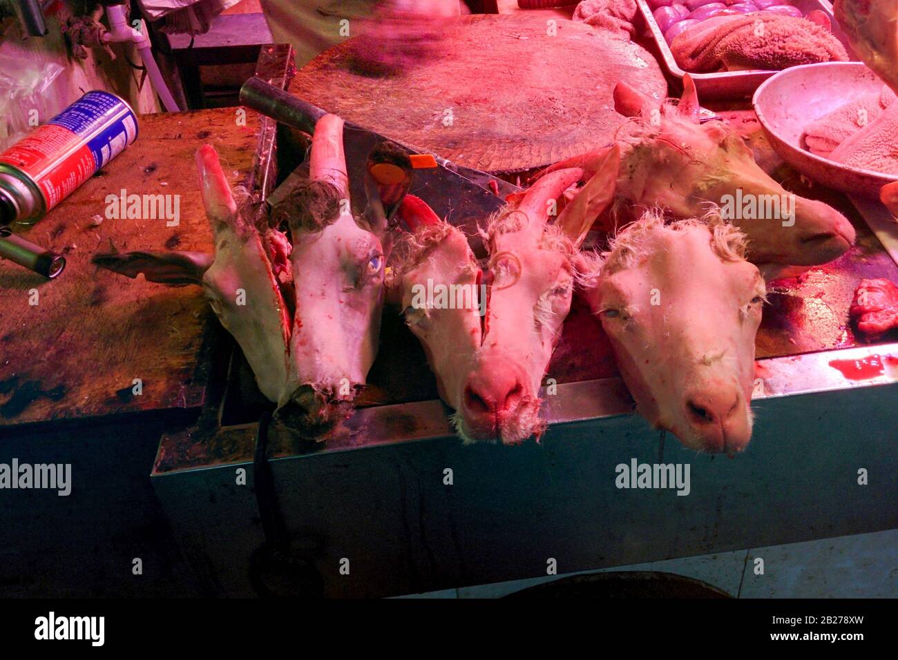 Chinesische Fleisch- und lebende Tiere Markt Stockfoto