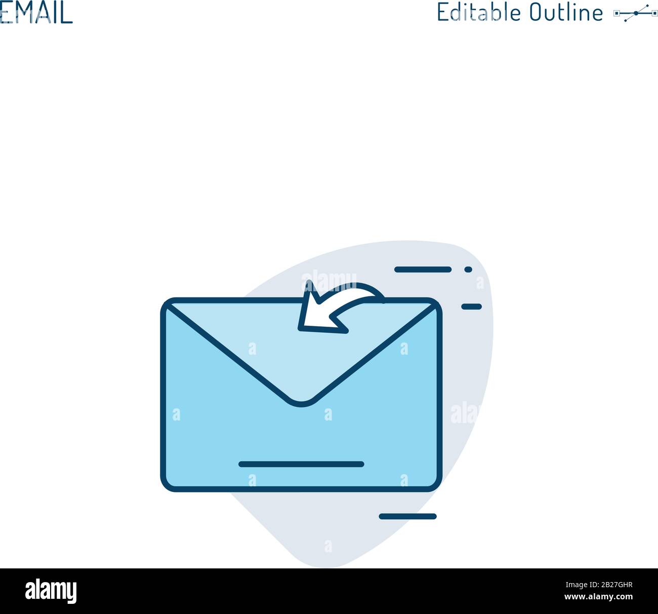 E-Mail-Symbol, Inbox-Symbol, Kontakt, Schreiben Sie uns, Business Services, Nachricht empfangen, Kommunikation, E-Mail-Marketing, editierbare Schlaganfall Stock Vektor