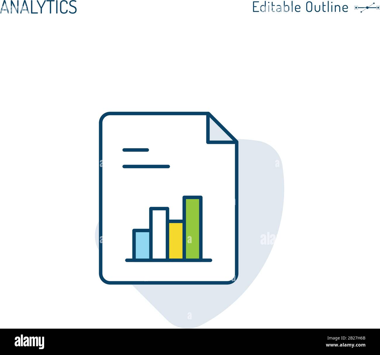 Symbol Bericht, Symbol Analyse, Statistiken für Unternehmensforschung, Marktforschung, Symbol Dokument, Unternehmensdienstleistungen, Geschäftsunterlagen, Stock Vektor