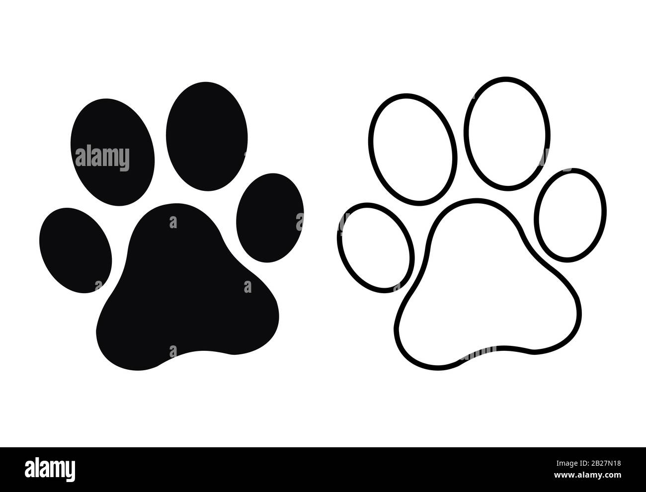 Paw-Druck. Hund oder Katzenkaw Stock Vektor