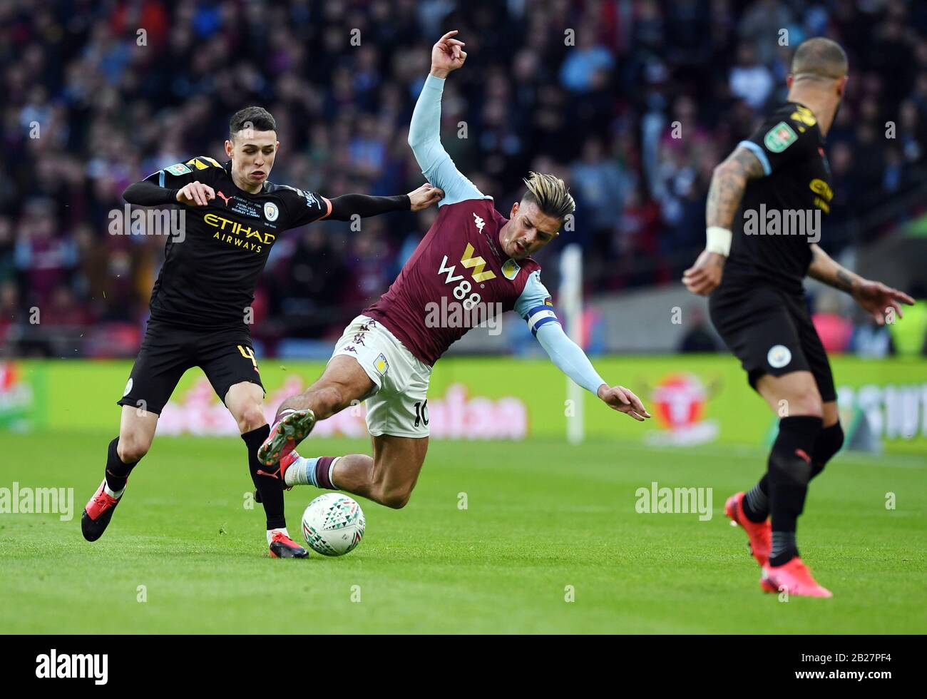 London, Großbritannien. März 2020. Jack GREALISH, PHIL FODEN, ASTON VILLA V MANCHESTER CITY FC CARABAO CUP FINALE 2020, 2020 Credit: Sportsphoto LTD/Alamy Live News Stockfoto