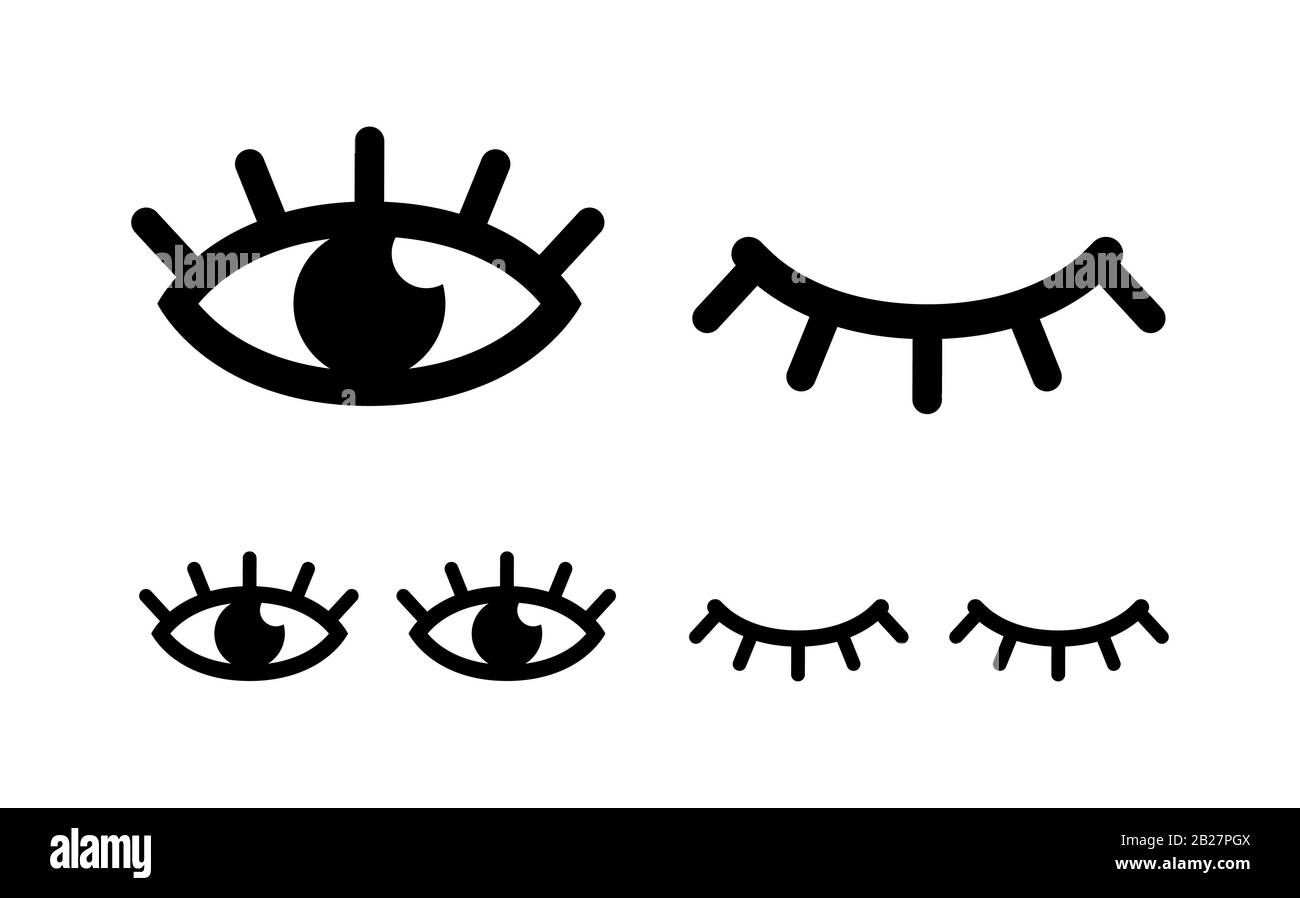 Augendesign auf weißem Hintergrund. Symbol Augen und Wimpern . Vektorgrafiken Stock Vektor