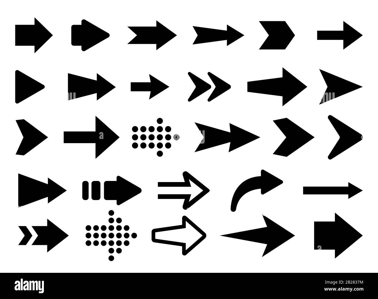 Vektordarstellung der eingestellten Pfeilsymbole Stock Vektor