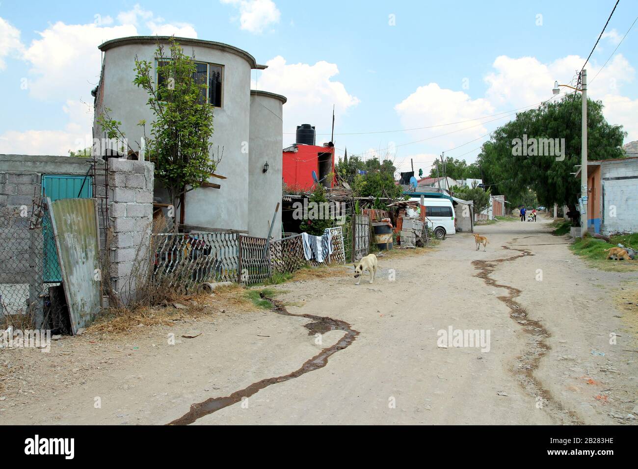 Ländliches Gebiet in Acolman Mexiko. Stockfoto