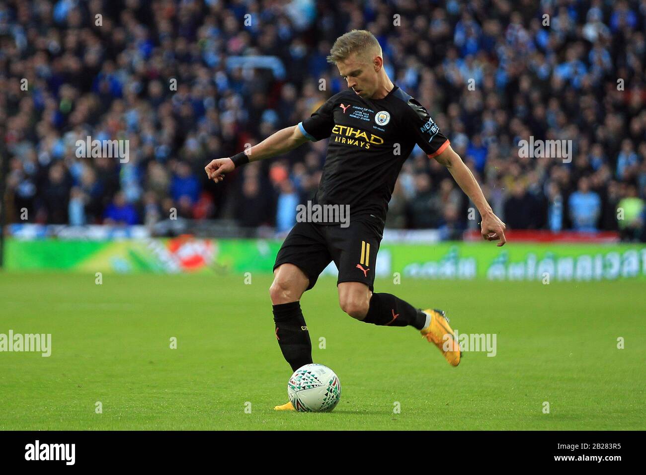 London, Großbritannien. März 2020. Oleksandr Zinchenko von Manchester City im Einsatz. Carabao Cup 2020-Endspiel, Aston Villa gegen Manchester City im Wembley-Stadion am Sonntag, 1. März 2020 in London. Dieses Bild darf nur für redaktionelle Zwecke verwendet werden. Nur redaktionelle Nutzung, Lizenz für kommerzielle Nutzung erforderlich. Keine Verwendung bei Wetten, Spielen oder Einzelpublikationen für Vereine/Liga/Spieler. Pic von Steffan Bowen/Andrew Orchard Sportfotografie/Alamy Live News Credit: Andrew Orchard Sportfotografie/Alamy Live News Stockfoto